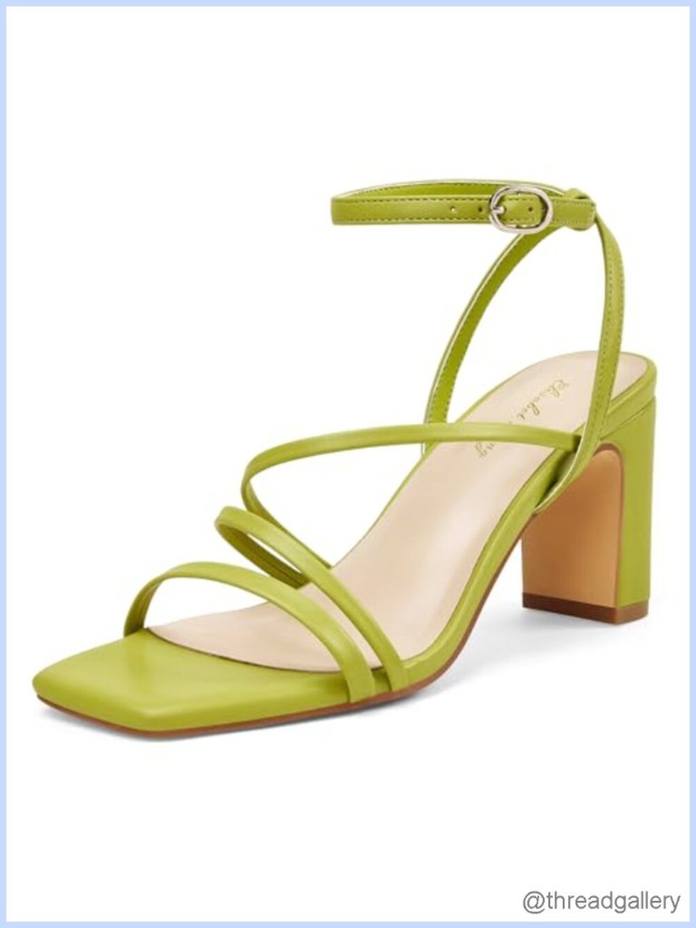 Women's Square Toe Chunky Heel Sandals Ankle Strap Party Dress Shoes